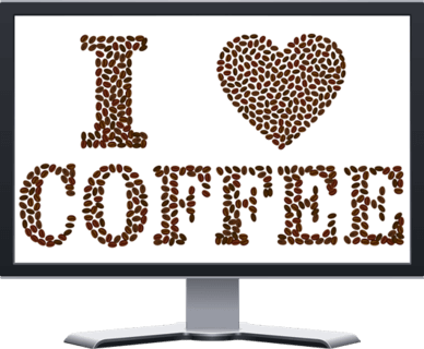 Ich liebe Kaffee aus Bohnen