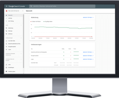 Bildschirm: Search Console