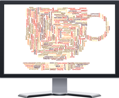 Display Kaffeetasse in tausenden Worten