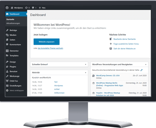 Display vom Wordpress Backend